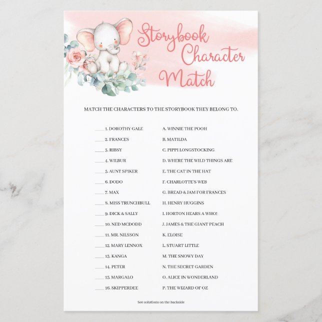 Meisjesolifant Eucalyptus Storybook Character Matc (Voorkant)