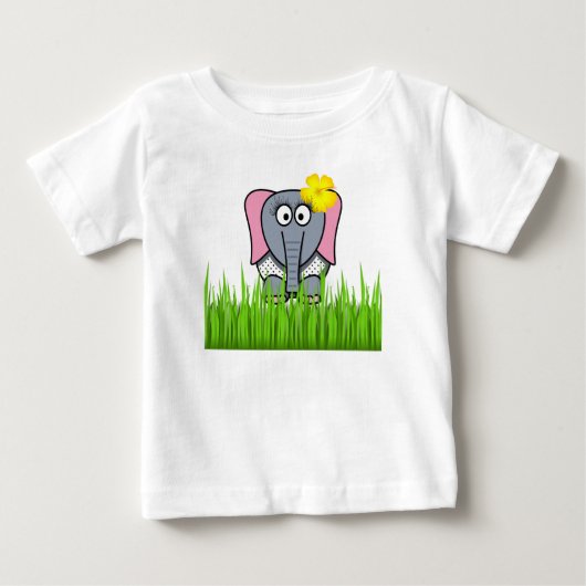 Meisjesolifant in de gras (Voorkant)