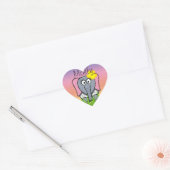 Meisjesolifant in de gras hart sticker (Envelop)
