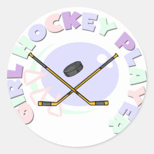Meisjesoverhemden en cadeautjes voor Hockey Player Ronde Sticker