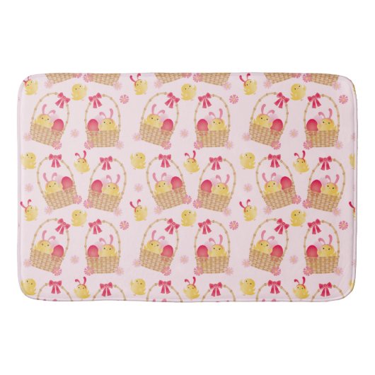 Meisjespaasmandjes roze badmat (Voorkant)