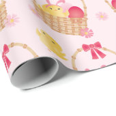 Meisjespaasmandjes roze cadeaupapier (Rol Hoek)