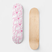 Meisjespasta is roze tekstoppervlak skateboard (Voorkant)