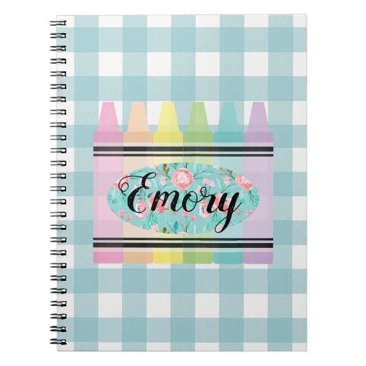 Meisjespasta Waterverf Floral Crayon Pset Notitieboek (Voorkant)