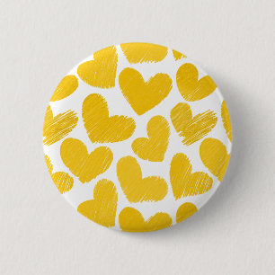 Meisjespastel - geel liefdespatroon ronde button 5,7 cm