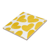 Meisjespastel - geel liefdespatroon tegeltje (Zijkant)
