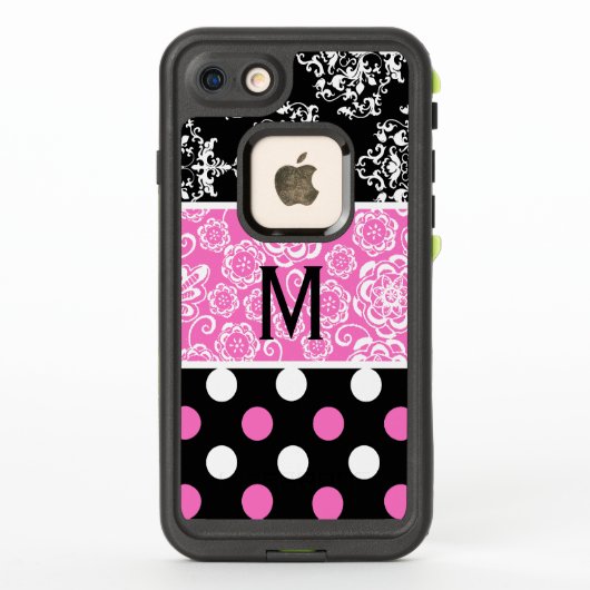 Meisjespatronen Monogram LifeProof iPhone 7 Hoesje (Achterkant)