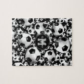 Meisjespatroon met monogrammed voetbal legpuzzel (Horizontaal)