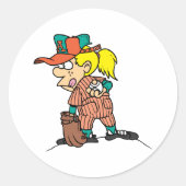 Meisjespillen in honkbalstickers ronde sticker (Voorkant)