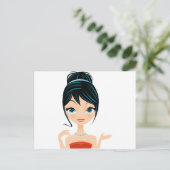 meisjesportret briefkaart (Staand voorkant)