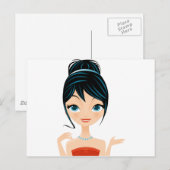 meisjesportret briefkaart (Voorkant / Achterkant)