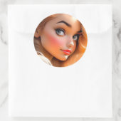 Meisjesportret is een potloodschets van een vrouw. ronde sticker (Tas)