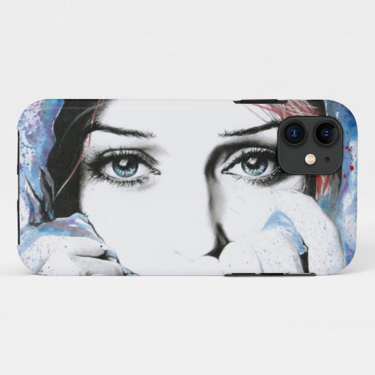 Meisjesportret  ogen Waterverf schilderkunst Case-Mate iPhone Case (Achterkant (horizontaal))