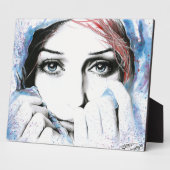 Meisjesportret  ogen Waterverf schilderkunst Fotoplaat (Zijkant)