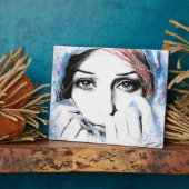 Meisjesportret  ogen Waterverf schilderkunst Fotoplaat (Zijkant)