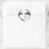 Meisjesportret ogen Waterverf schilderkunst Ronde Sticker (Tas)