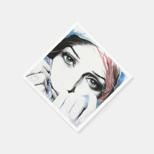 Meisjesportret  ogen Waterverf schilderkunst Servet (Hoek)