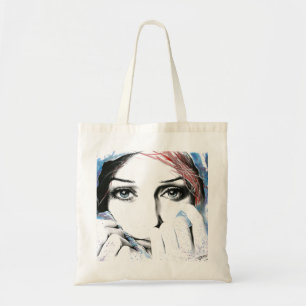 Meisjesportret  ogen Waterverf schilderkunst Tote Bag