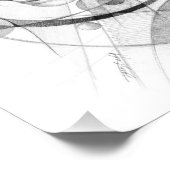 Meisjesportret Tekenkunst Geometrische cirkellijne Foto Afdruk (Hoek)