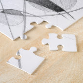 Meisjesportret Tekenkunst Geometrische cirkellijne Legpuzzel (Zijkant)