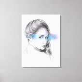 Meisjesportretpotlood Canvas Afdruk (Voorkant)