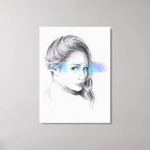 Meisjesportretpotlood Canvas Afdruk