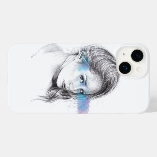 Meisjesportretpotlood Case-Mate iPhone Case (Achterkant (horizontaal))