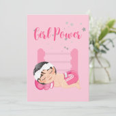 Meisjespower baby koninklijke kaart (Staand voorkant)