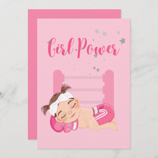 Meisjespower baby koninklijke kaart (Voorkant / Achterkant)