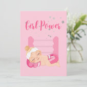 Meisjespower baby koninklijke kaart (Staand voorkant)