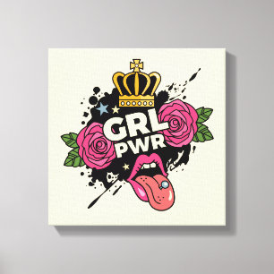 Meisjespower Tattoo stijl Canvas Afdruk
