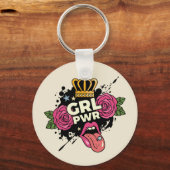 Meisjespower Tattoo stijl Sleutelhanger (Voorkant)