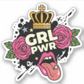 Meisjespower Tattoo stijl Sticker (Voorkant)