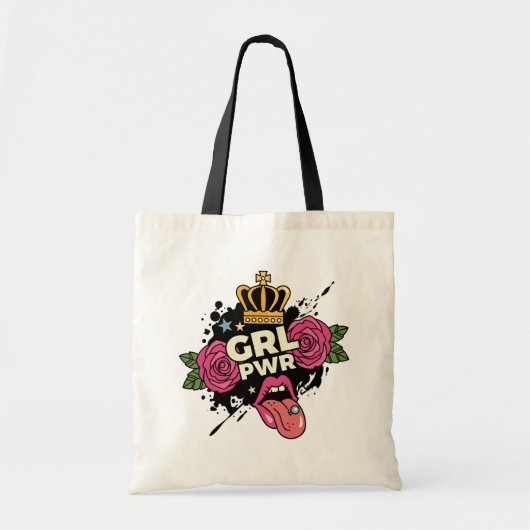 Meisjespower Tattoo stijl Tote Bag (Voorkant)