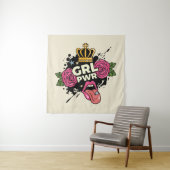 Meisjespower Tattoo stijl Wandkleed (In situ)