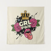Meisjespower Tattoo stijl Wandkleed (Voorkant)
