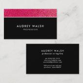 Meisjesrabbijn zwarte glitter luxe professional visitekaartje (Voorkant / Achterkant)