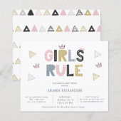 Meisjesregel Abstracte Waterverf Baby shower begro (Voorkant / Achterkant)