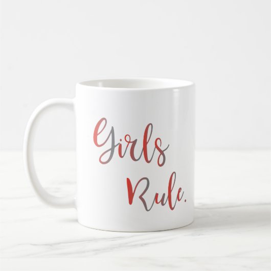 Meisjesregel. Inspirerend Typografische Cool Koffiemok (Links)