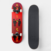Meisjesregel leuk silhouet op roze persoonlijk skateboard (Voorkant)
