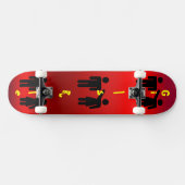 Meisjesregel leuk silhouet op roze persoonlijk skateboard (Horizontaal)