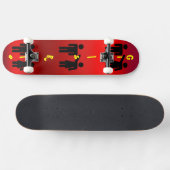 Meisjesregel leuk silhouet op roze persoonlijk skateboard (Horizontaal)