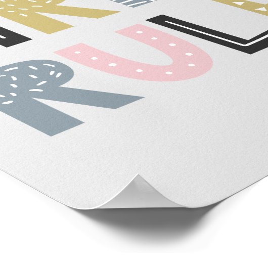 Meisjesregel Scandinavian Word Art Poster (Hoek)