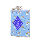 Meisjesregenboogregenwolken - Gepersonaliseerd mon Heupfles (Links)