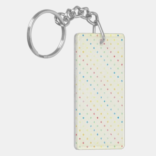 MeisjesregenboogStippen  Rustic Yellow Polka dot Sleutelhanger (Voorkant Links)