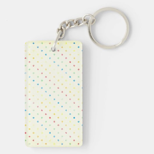 MeisjesregenboogStippen  Rustic Yellow Polka dot Sleutelhanger (achterkant)