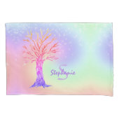 Meisjesregenboogvangermonogram: Pillowcase Kussensloop (Voorkant)