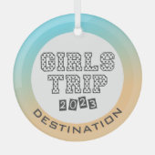 Meisjesreis 2023 Vakantie Tropische Gradiënt Aange Glas Ornament (Voorkant)