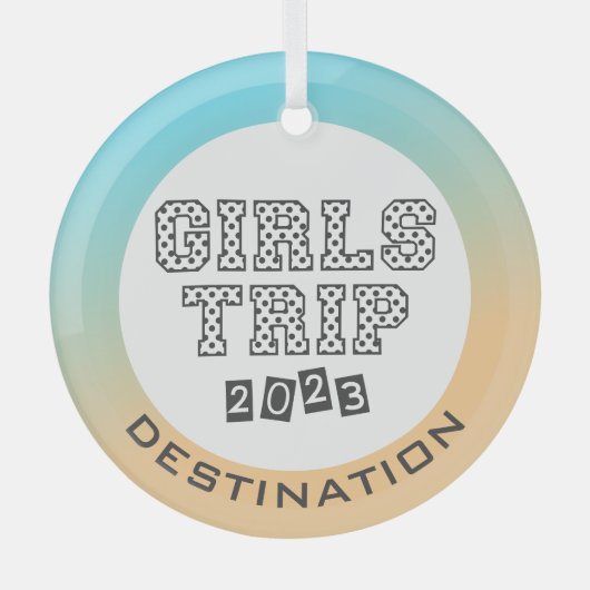 Meisjesreis 2023 Vakantie Tropische Gradiënt Aange Glas Ornament (Voorkant)