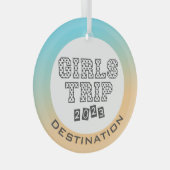 Meisjesreis 2023 Vakantie Tropische Gradiënt Aange Glas Ornament (Voorkant Rechts)